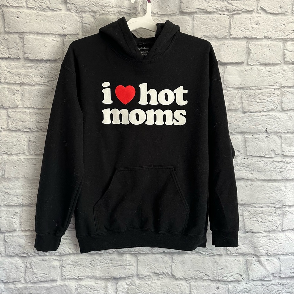 PREOWNED DANNY DUNCAN I LOVE HOT MOMS HOODIE MEDIUM M BLACK